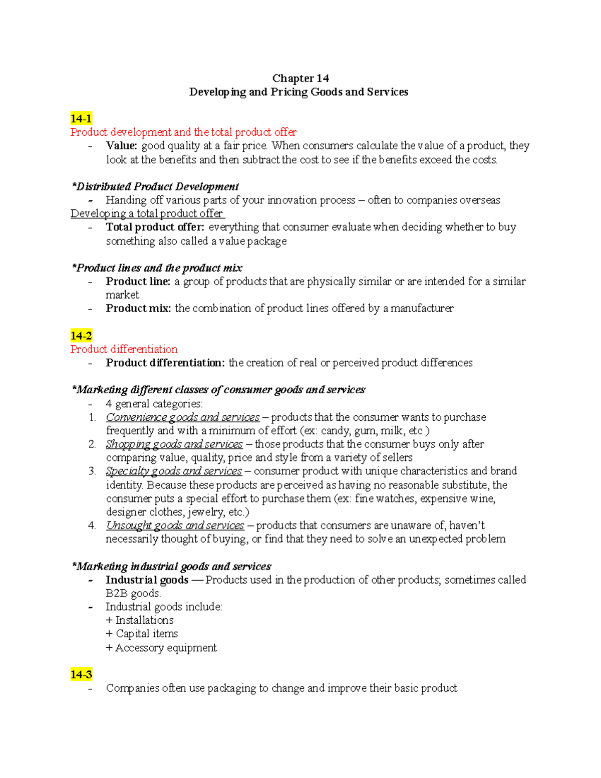 Chapter 14 - Understanding Business - Chapter 14 Developing and Pricing ...