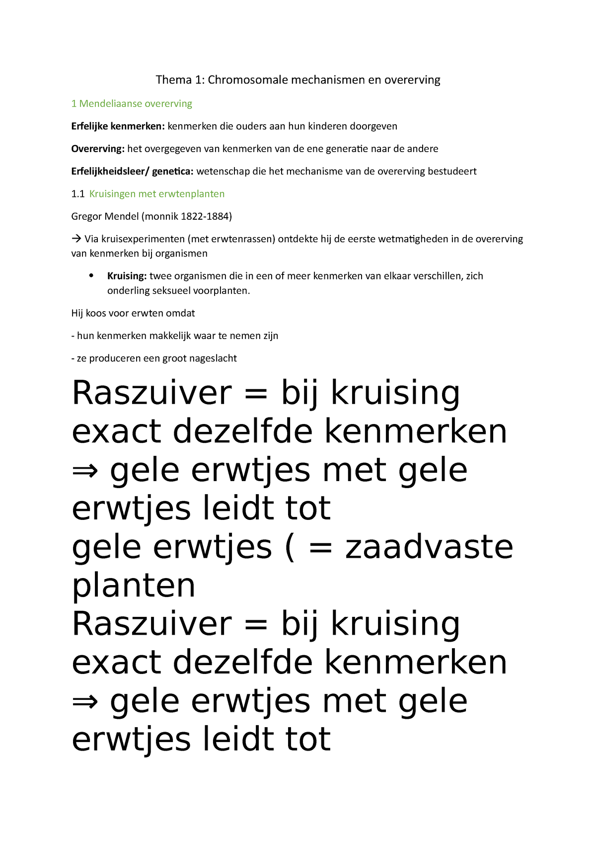 Thema 1 Chromosomale Mechanismen Van Overerving - Thema 1: Chromosomale ...