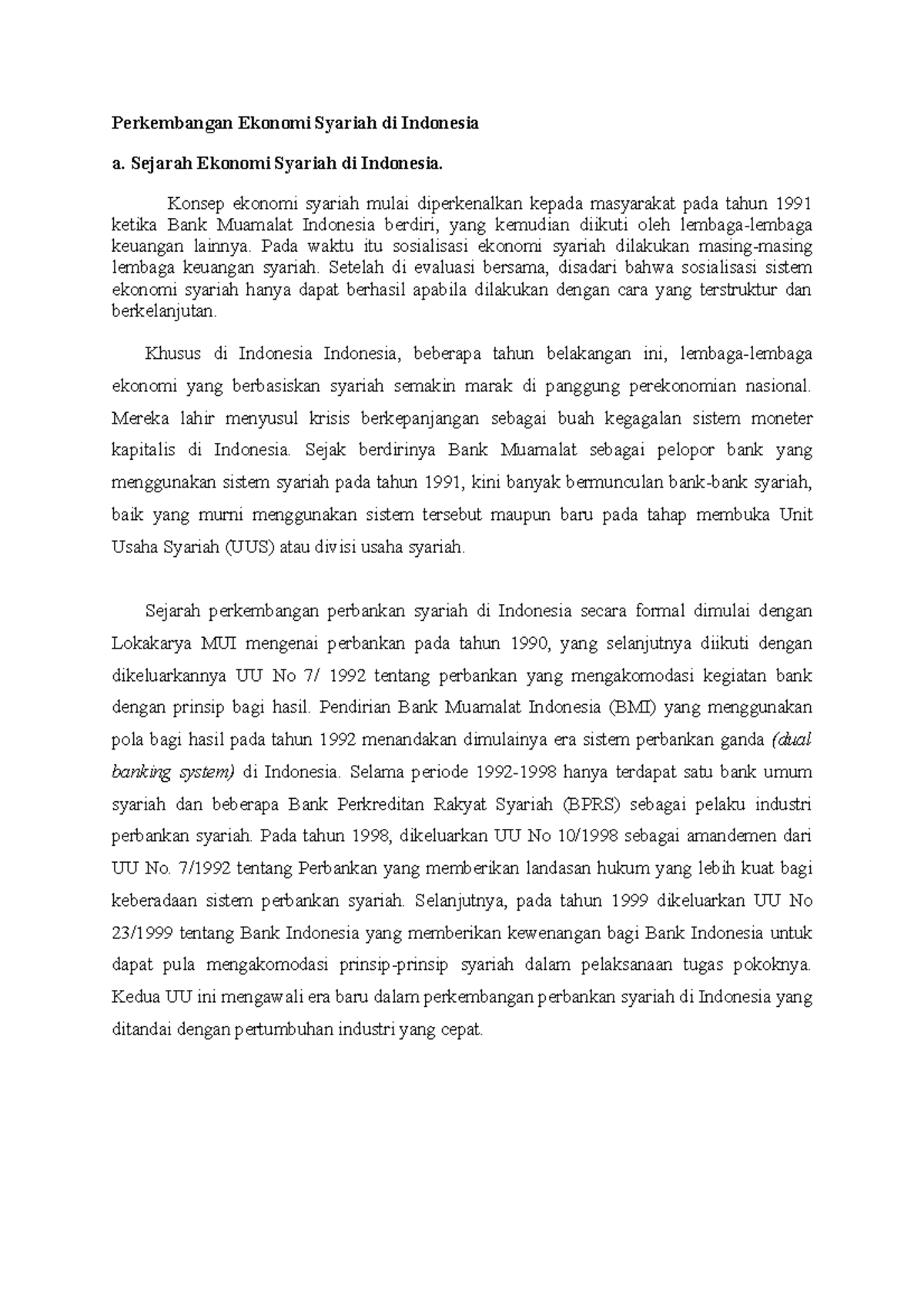 Perkembangan Ekonomi Syariah Di Indonesia - Sejarah Ekonomi Syariah Di ...