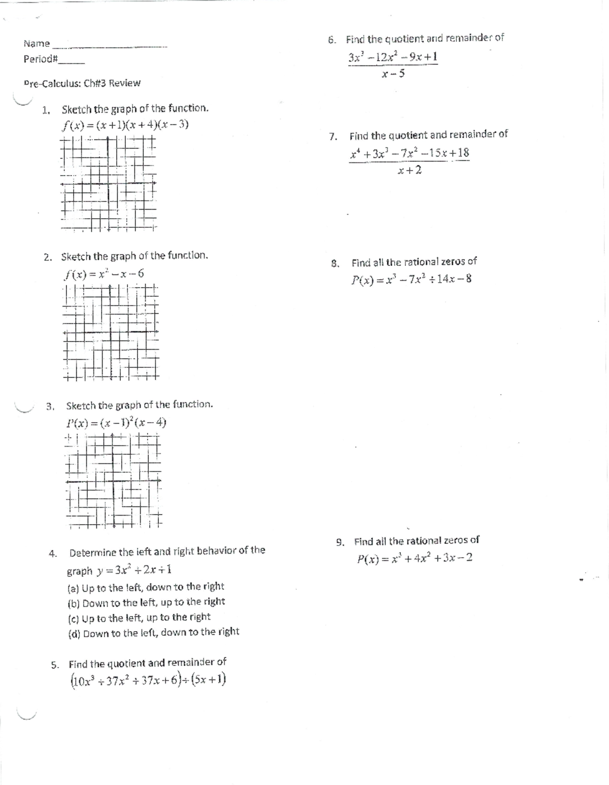 precalculus 3.3 homework answers