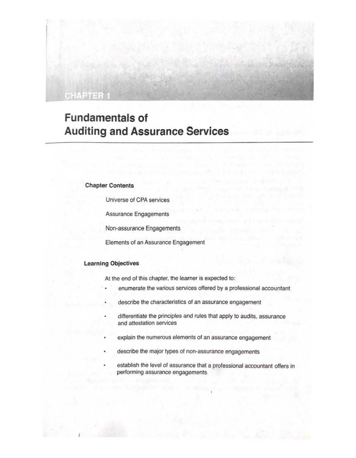 Auditing Principles Chapter 1 - Fundamentals Of Auditing And Assurance ...