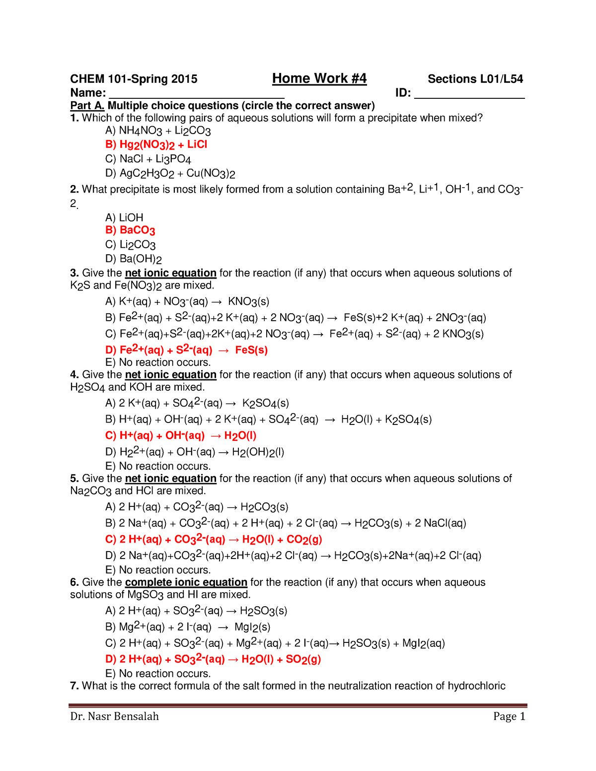 chem101 online homework system