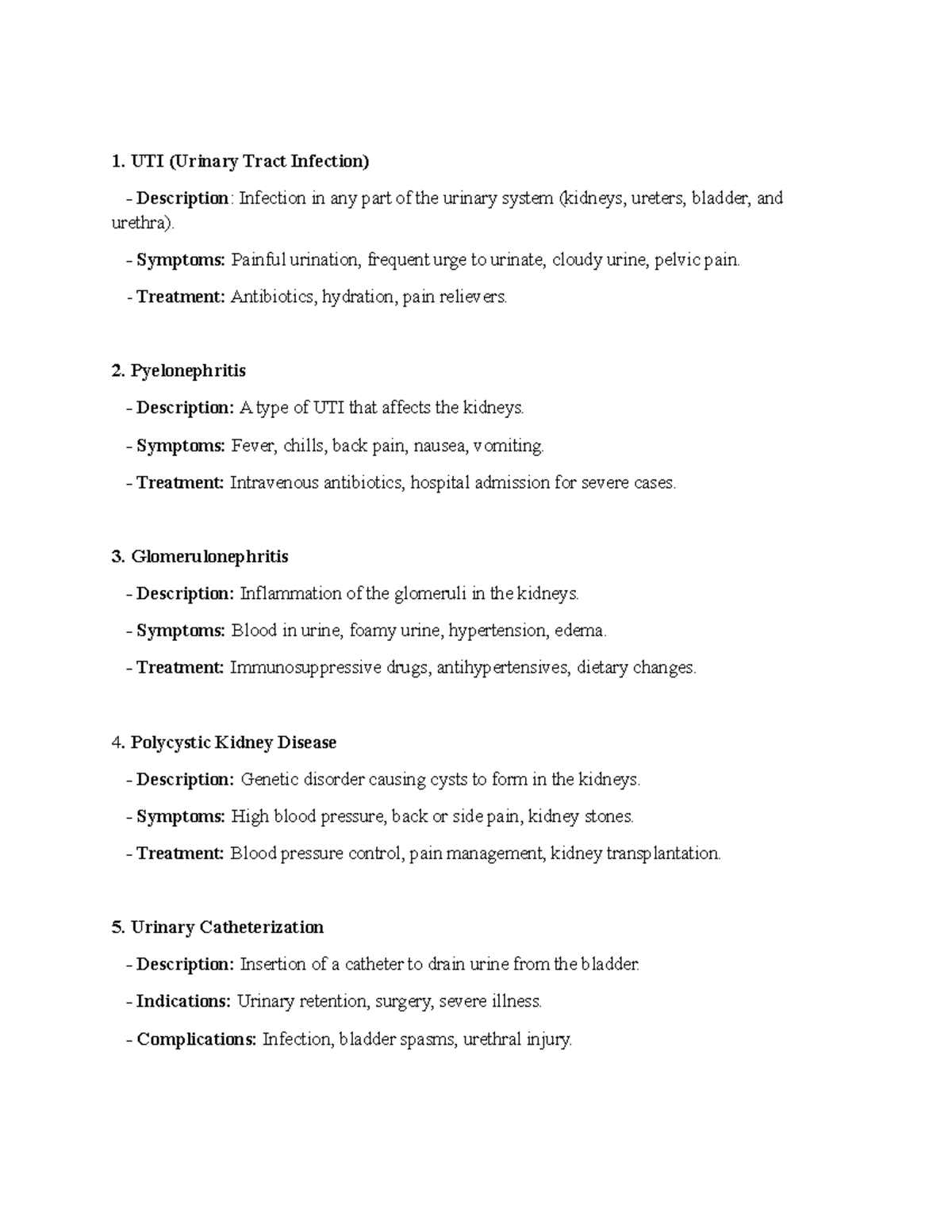 Renal Study Guide - UTI (Urinary Tract Infection) Description ...