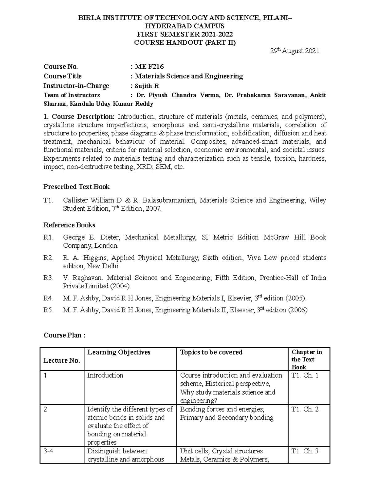 ME F216 MSE Course Handout - BIRLA INSTITUTE OF TECHNOLOGY AND SCIENCE ...