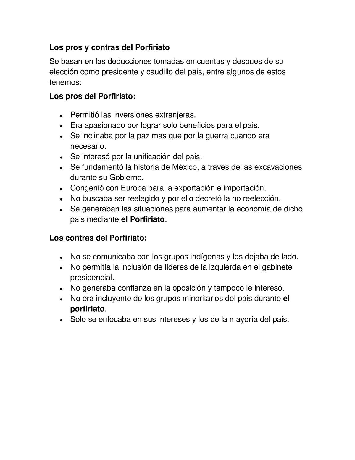 Los Pros Y Contras Del Porfiriato En Una Opinion Neutral Los Pros Y