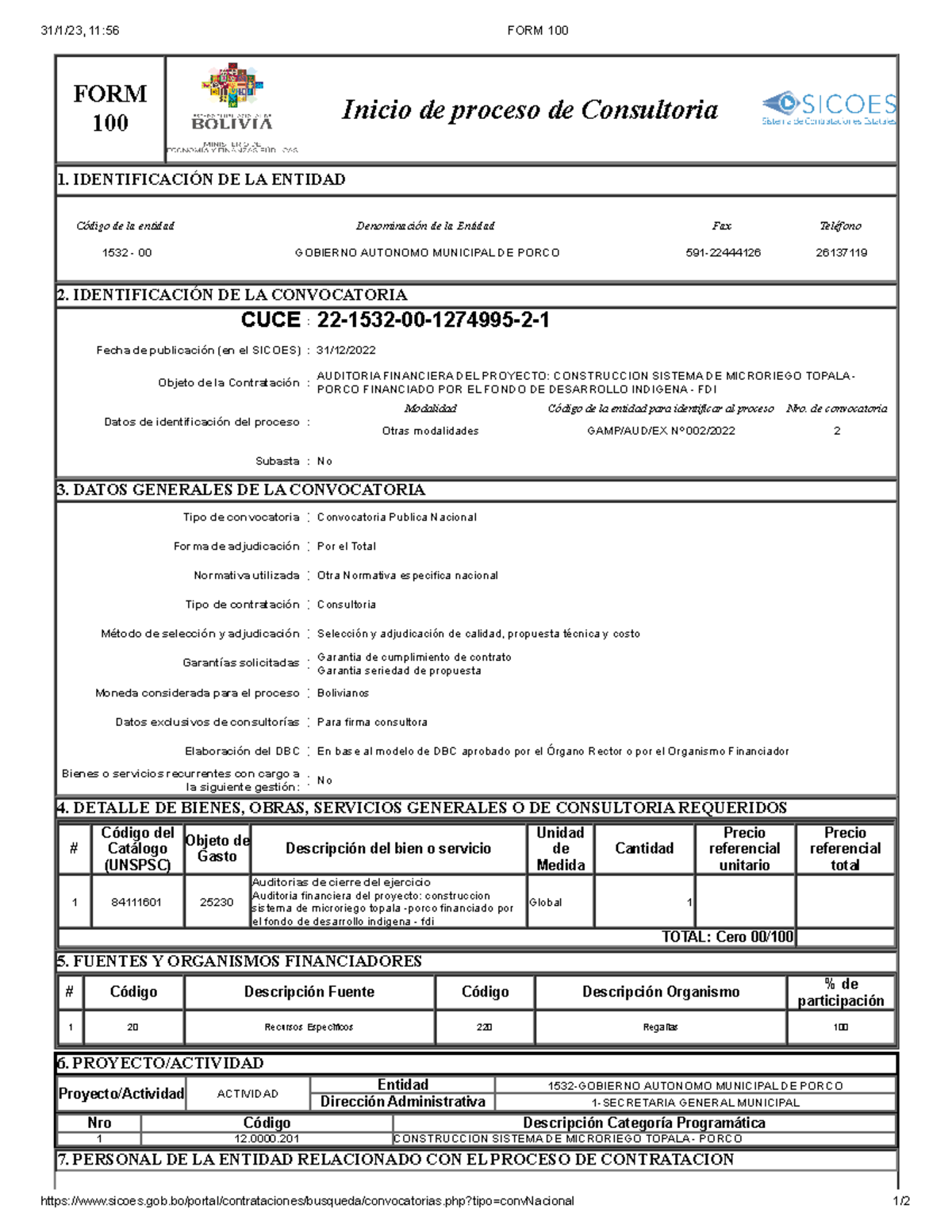 Sicoes Topala 100 Enero - 31/1/23, 11:56 FORM 100 - Studocu