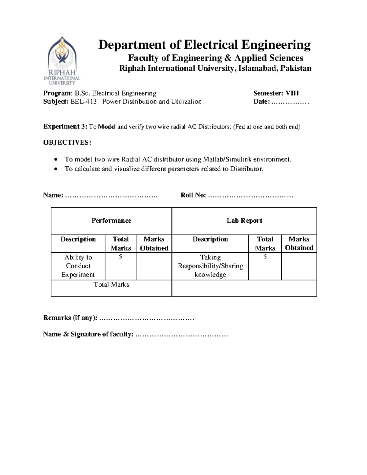 Lab No 03 - Department of Electrical Engineering Faculty of Engineering ...