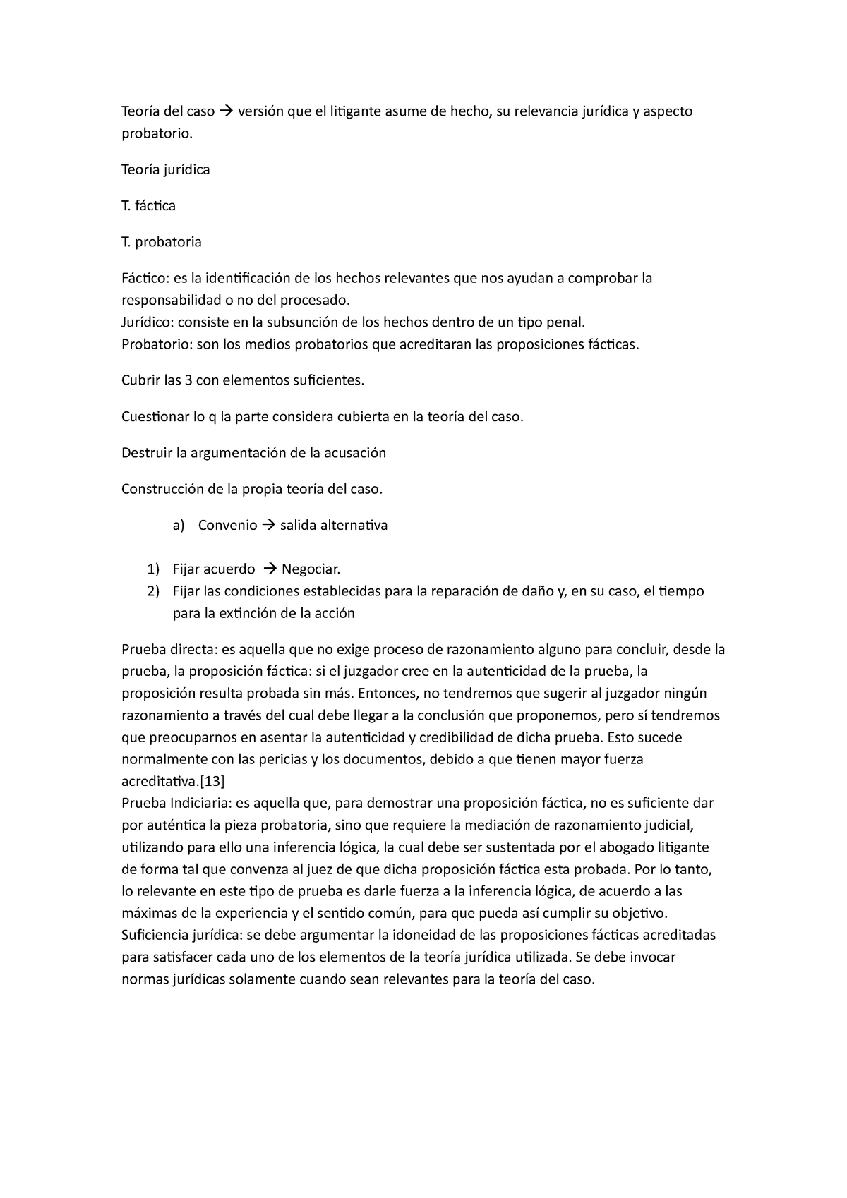 Teoria del caso Derecho Penal Práctica Forense - Teoría del caso ...