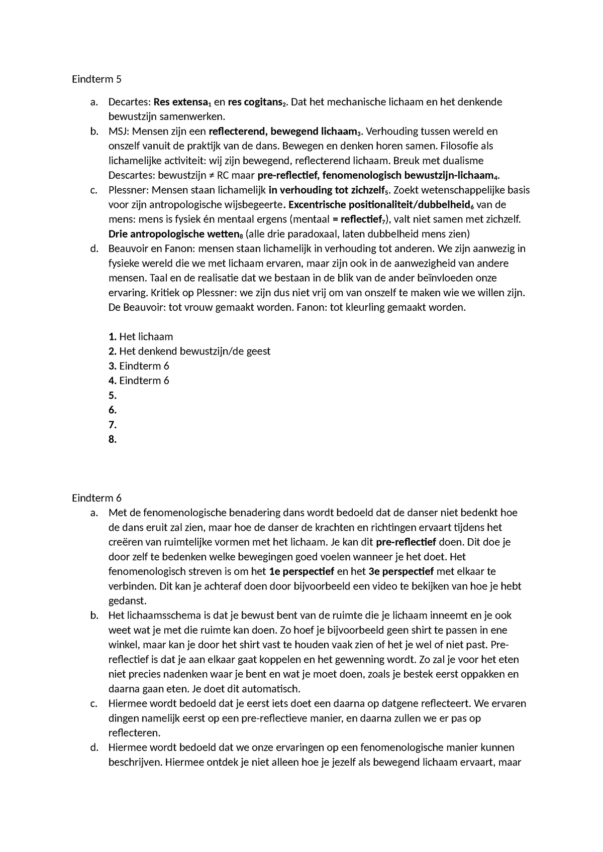 Filo Et 5 En 5 - Eindterm 5 Tm 8 - Eindterm 5 A. Decartes: Res Extensa ...