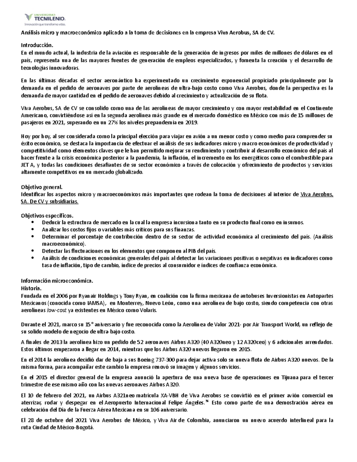 Economia Evidencia 2 - Copy - Análisis micro y macroeconómico aplicado ...