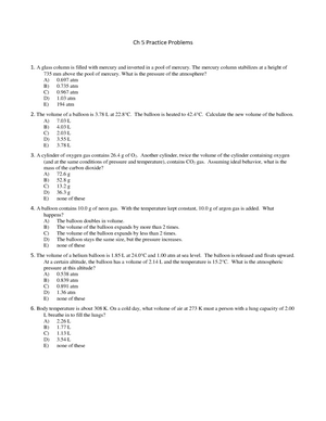 Exam I Questions for General Chemistry with Answers, CHEM 121, Exams  Chemistry