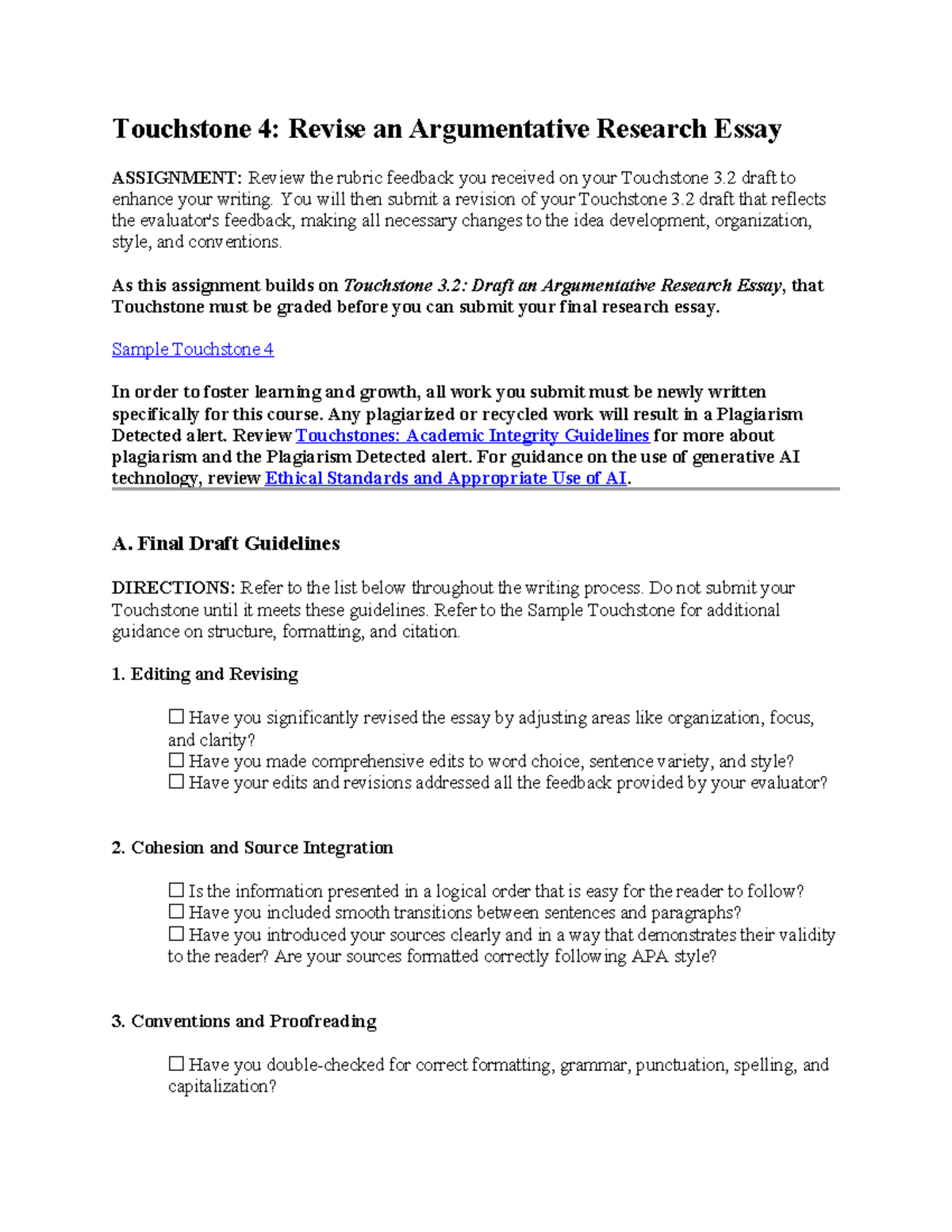 touchstone 3.2 draft an argumentative research essay