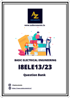 18ELE13-23 Prev QP - Model Paper For Basic Electrical Engineering ...