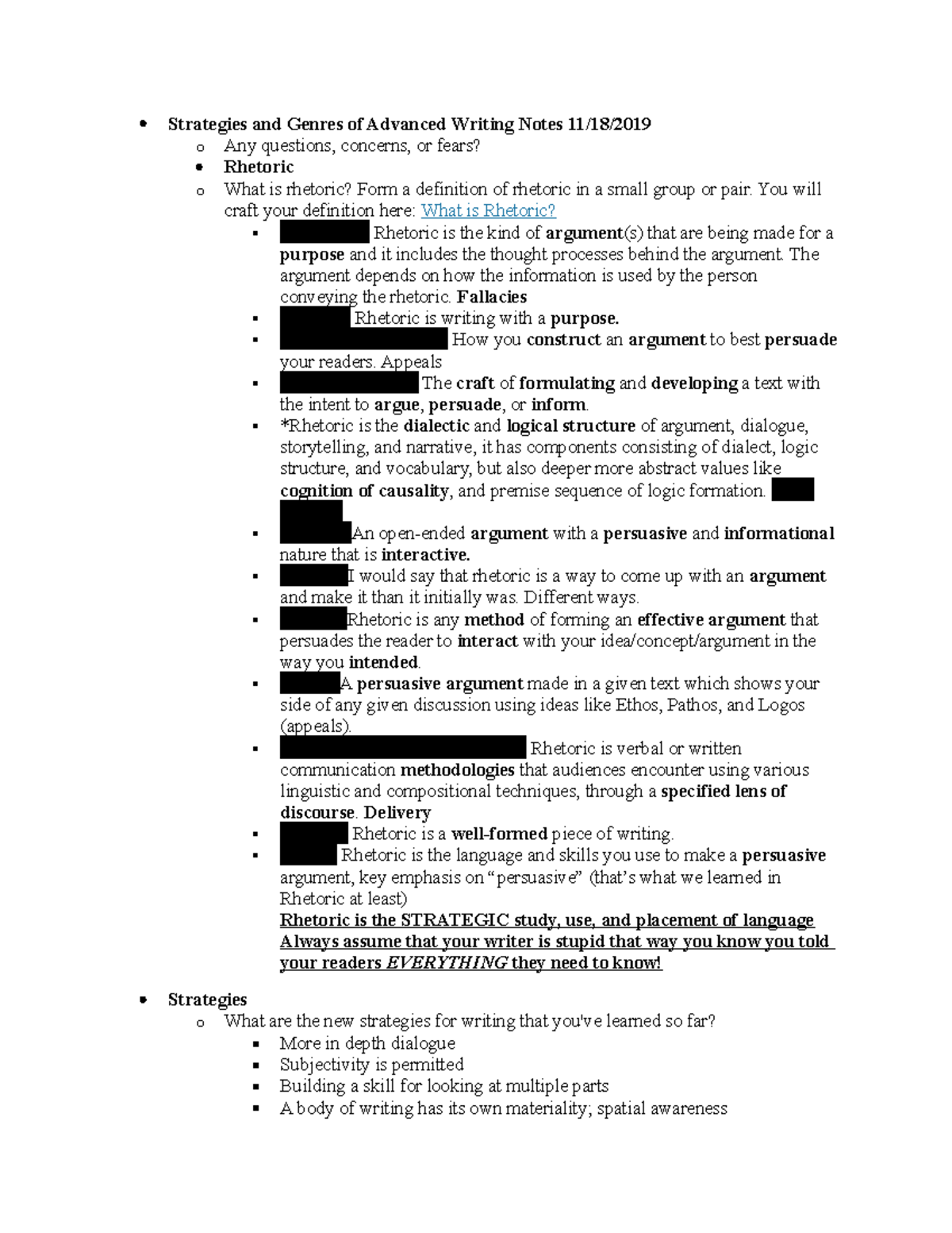 Week 13 Strategies and Genres of Advanced Writing - Strategies and ...
