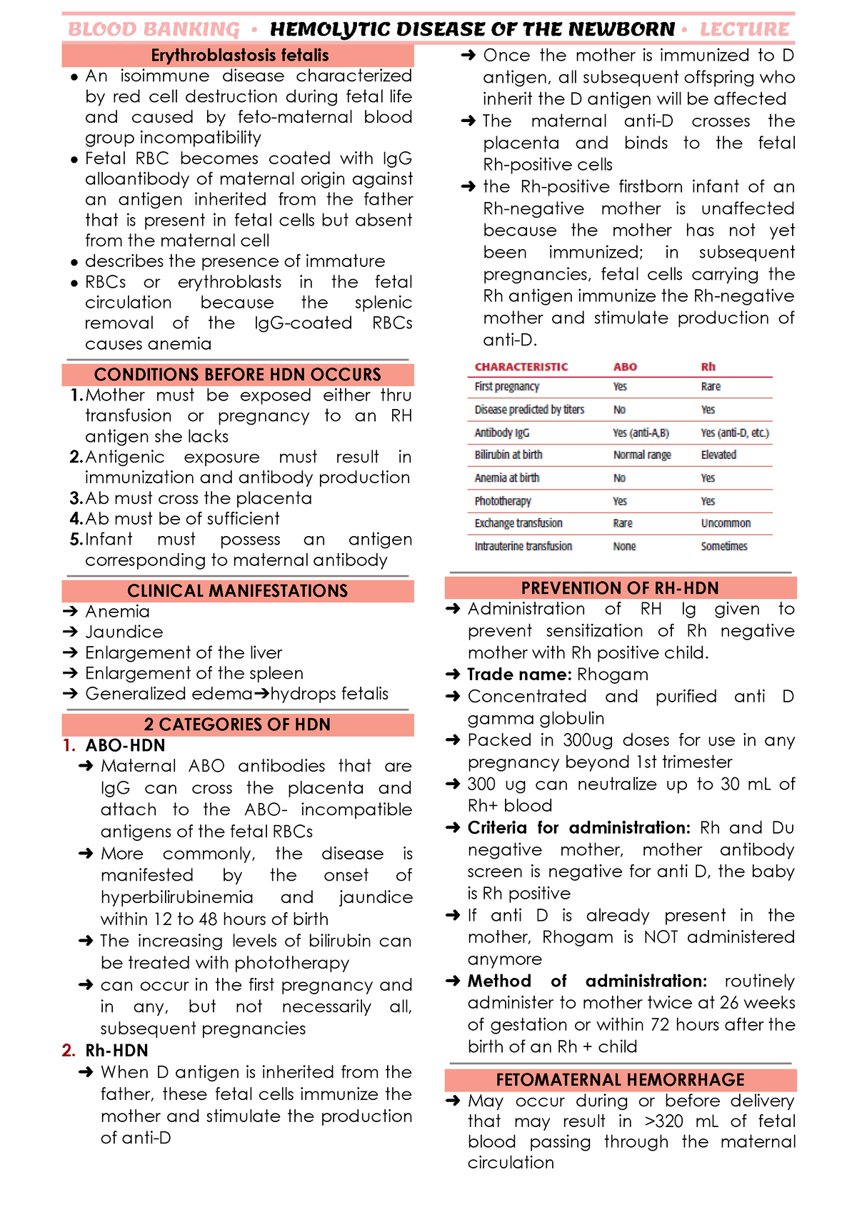 Hemolytic Disease - LECTURE NOTES FOR BLOOD BANKING - BLOOD BANKING ...