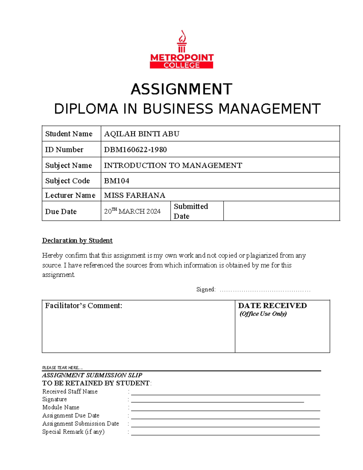 Introduction To Management - Poh Kong Holding Berhad - ASSIGNMENT ...