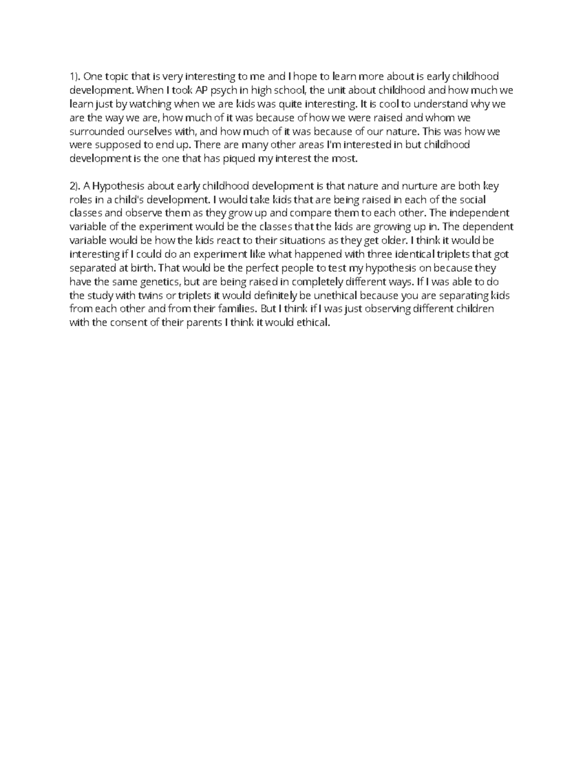 Doc'19 - Discussion notes - 1). One topic that is very interesting to ...