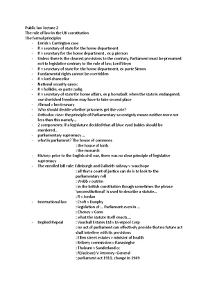 (2)PL notes week 2 Lecture - PUBLIC LAW I WEEK 2 29/ Lecture 2 These ...