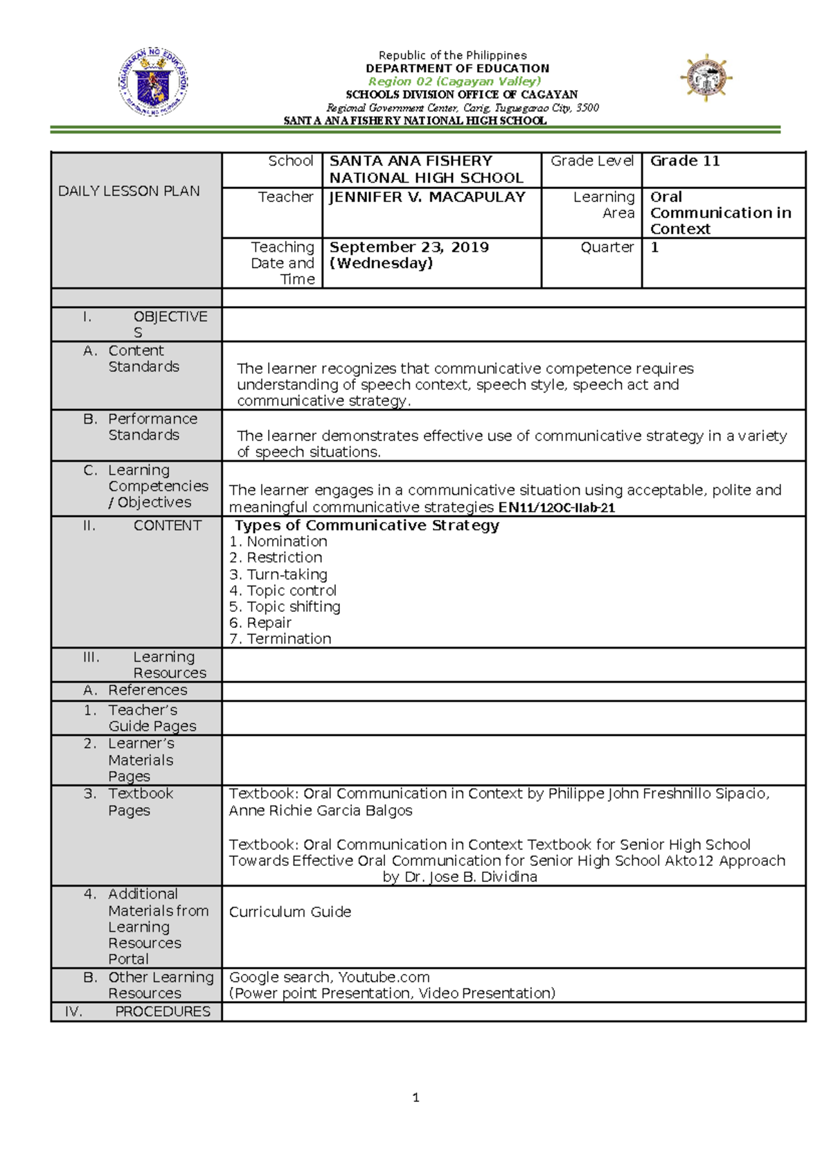 Com - Learning Activity Sheet from Self Learning Module - DEPARTMENT OF ...
