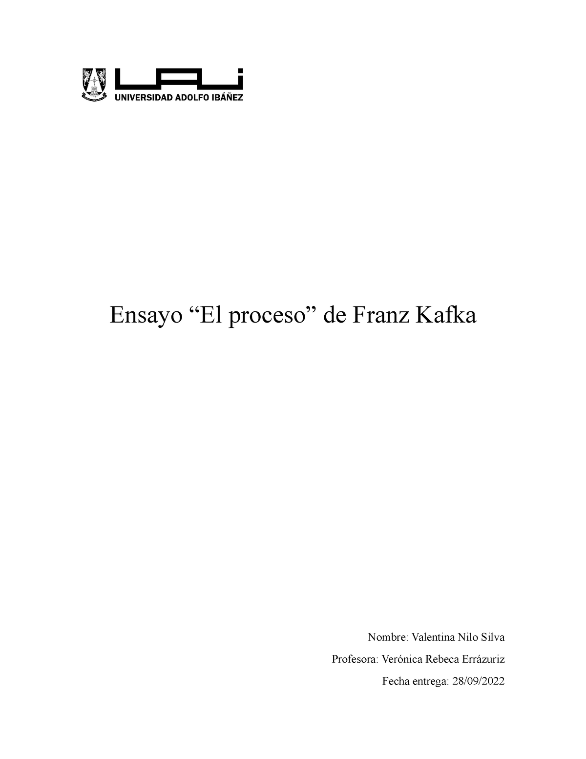 Ensayo El Proceso Franz Kafka - Ensayo “El Proceso” De Franz Kafka ...