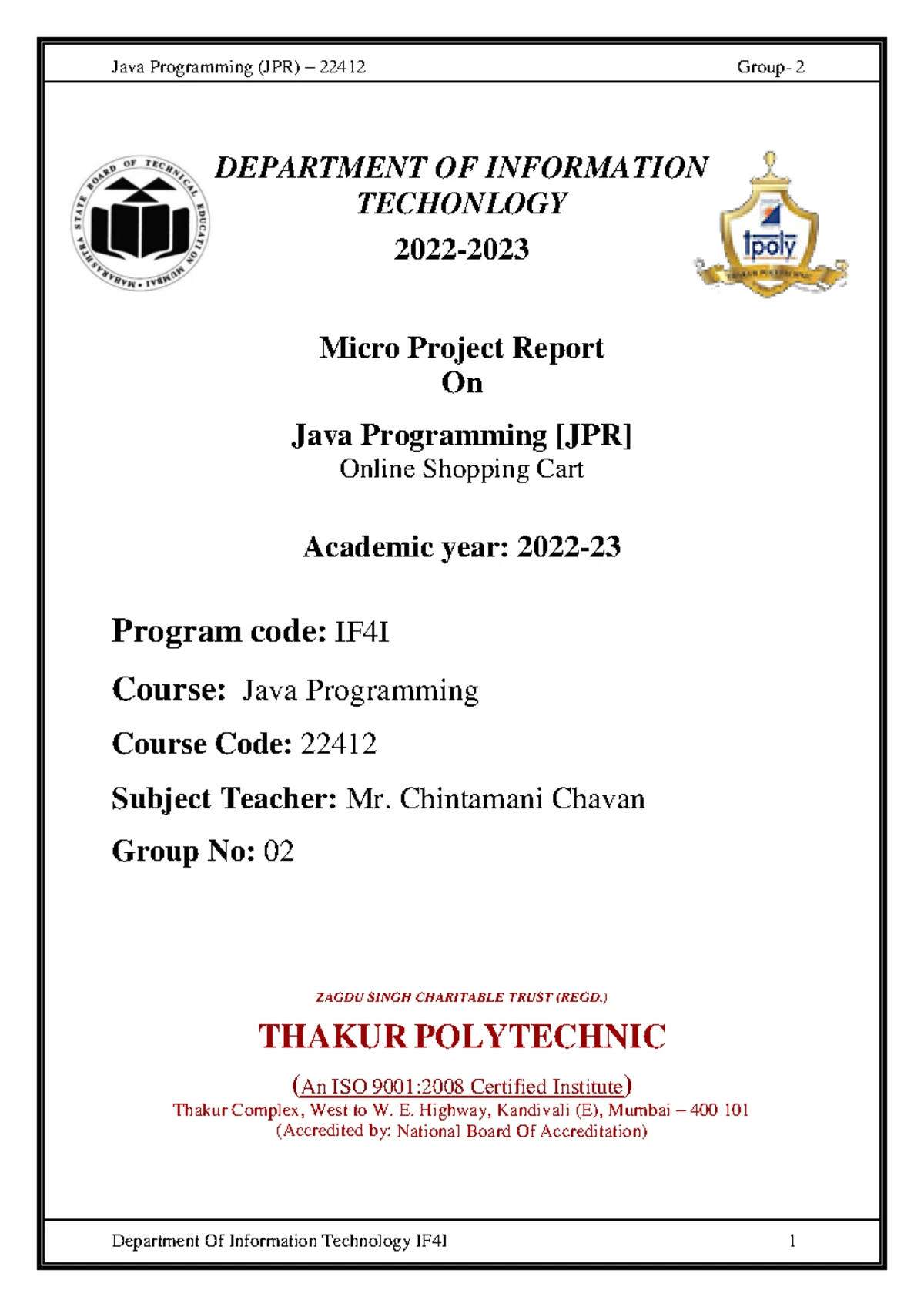DCC GRP 02 - dcc - DEPARTMENT OF INFORMATION TECHONLOGY 2022- Micro ...
