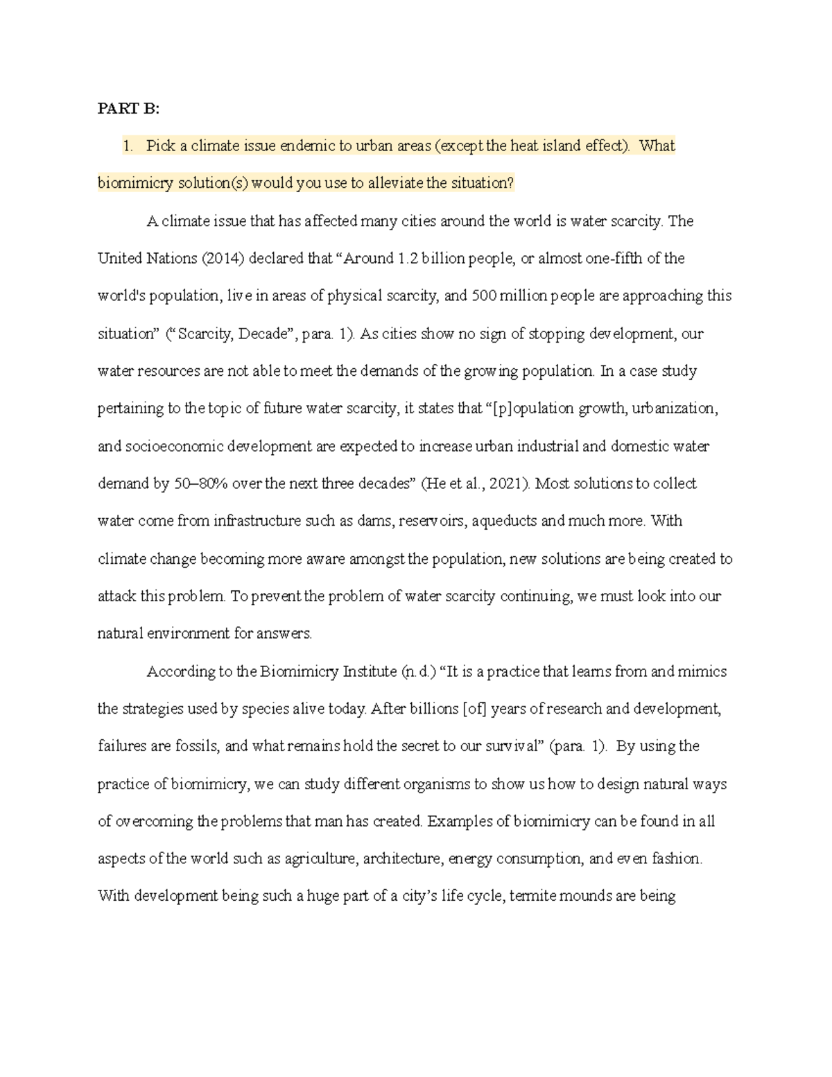 GEOG 4680 Midterm part 2 PART B Pick a climate issue endemic to