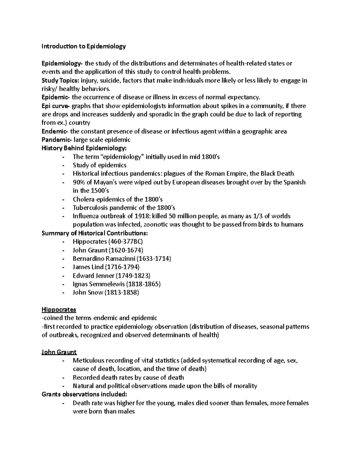 Introduction To Epidemiology - Introduction To Epidemiology ...