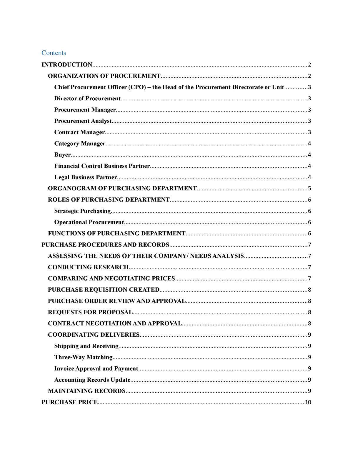 purchase management assignment