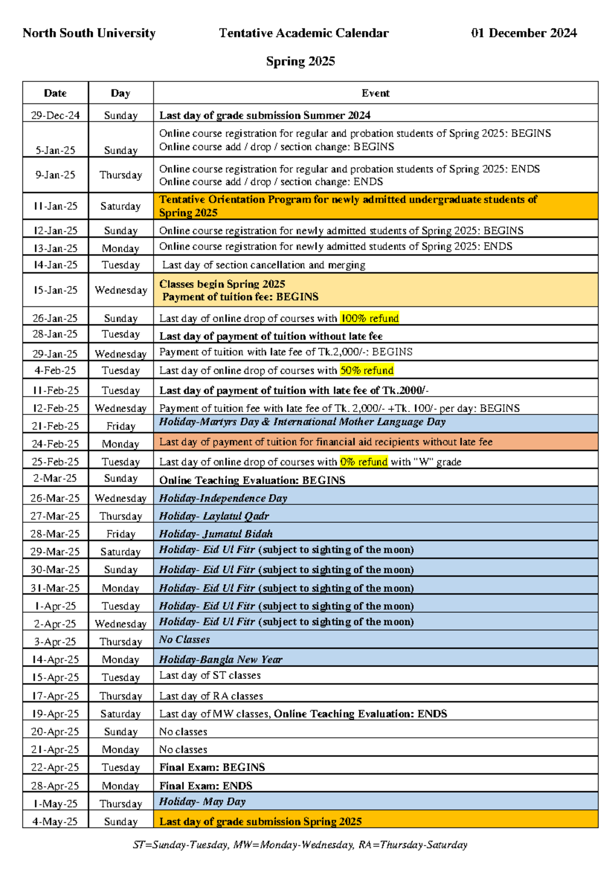 Inbound 7858665883398188804 North South University Tentative Academic