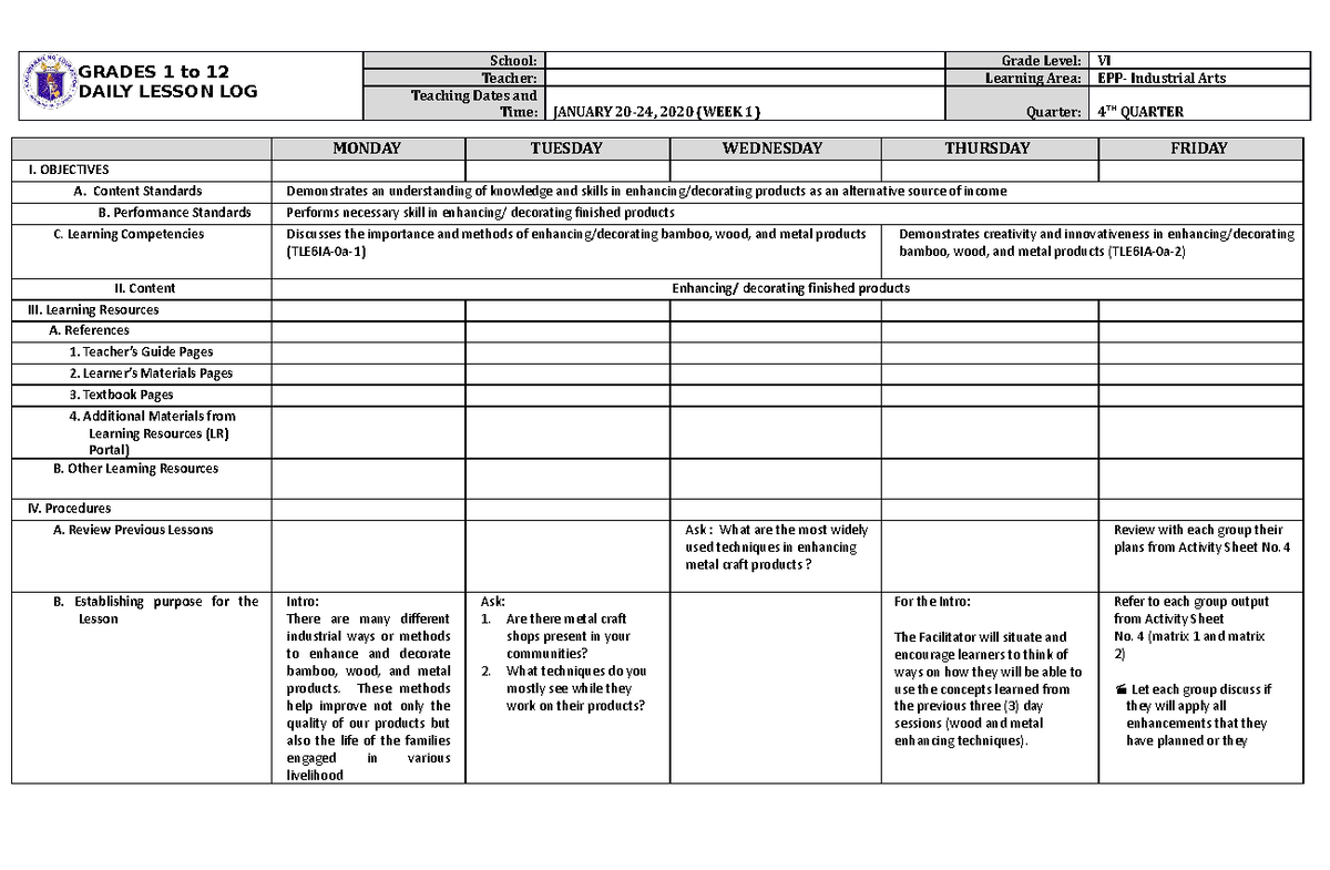 DLL EPP 6 Q4 W1 - For you - Ask : What are the most widely used ...