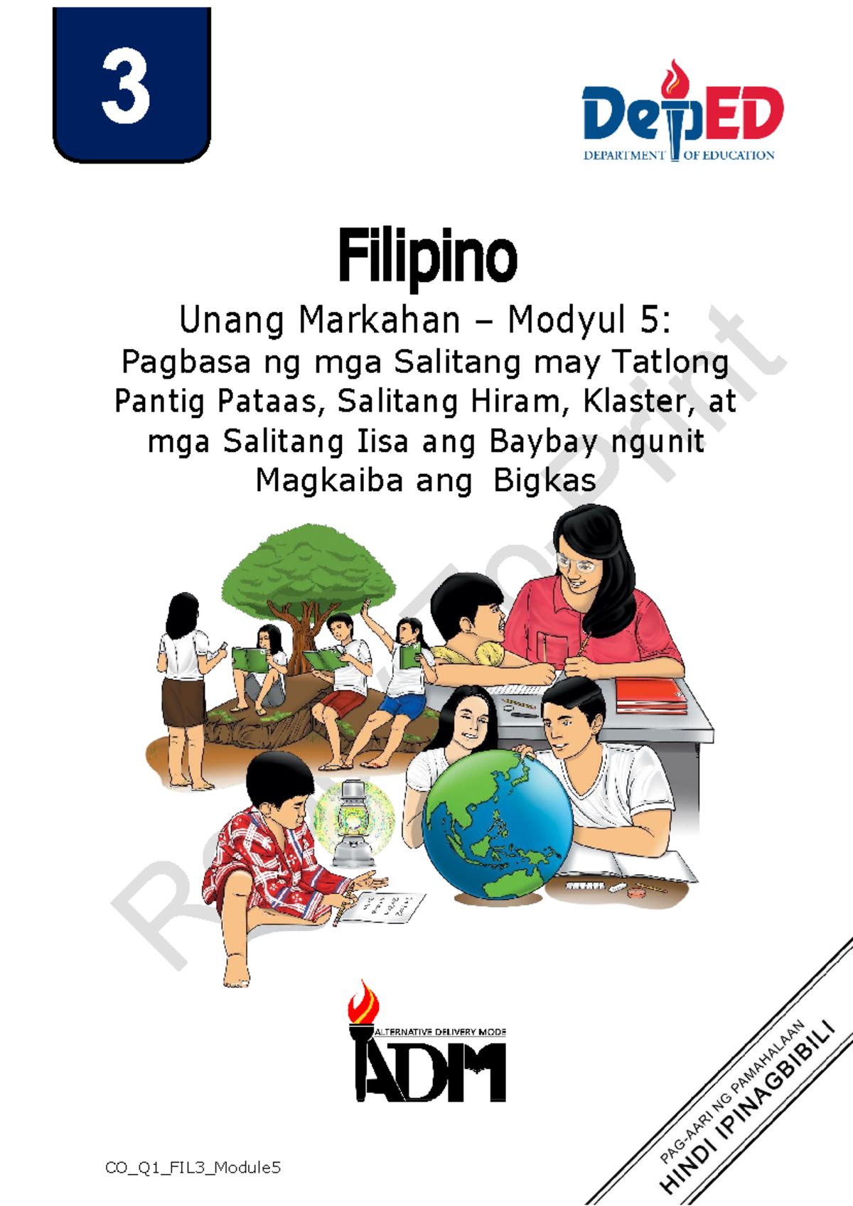 Filipino Q Mod Pagbasa Ng Mga Salitang May Tatlong Pantig V