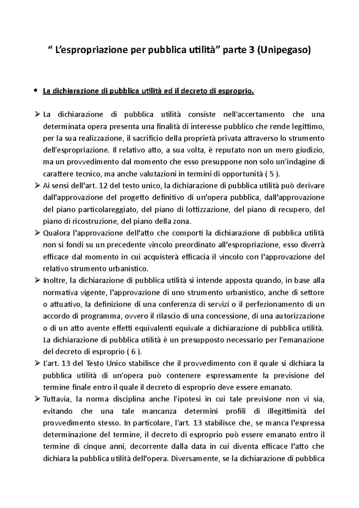 L’espropriazione Per Pubblica Utilità” Parte 3 - La Dichiarazione Di ...