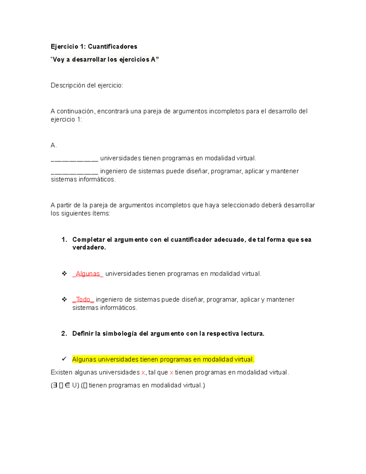 Ejercicio 1 -unidad 2 - Tarea 2 - Ejercicio 1: Cuantificadores “Voy A ...