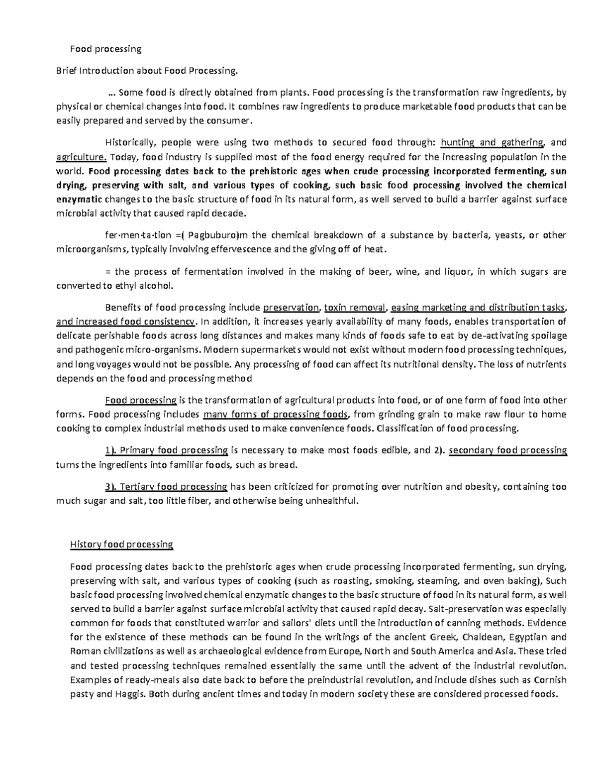 Food processing 1 - gogkjbl/igsr - Food processing Brief Introduction ...