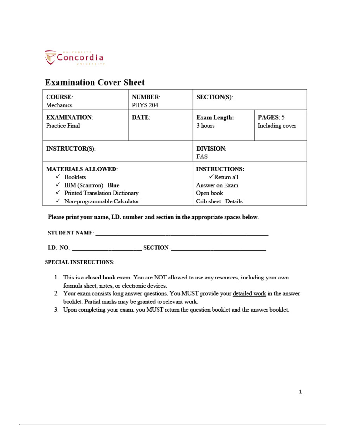PHYS204 Practice Final EXAM LONG Answer Questions - PHYS 204 - Studocu