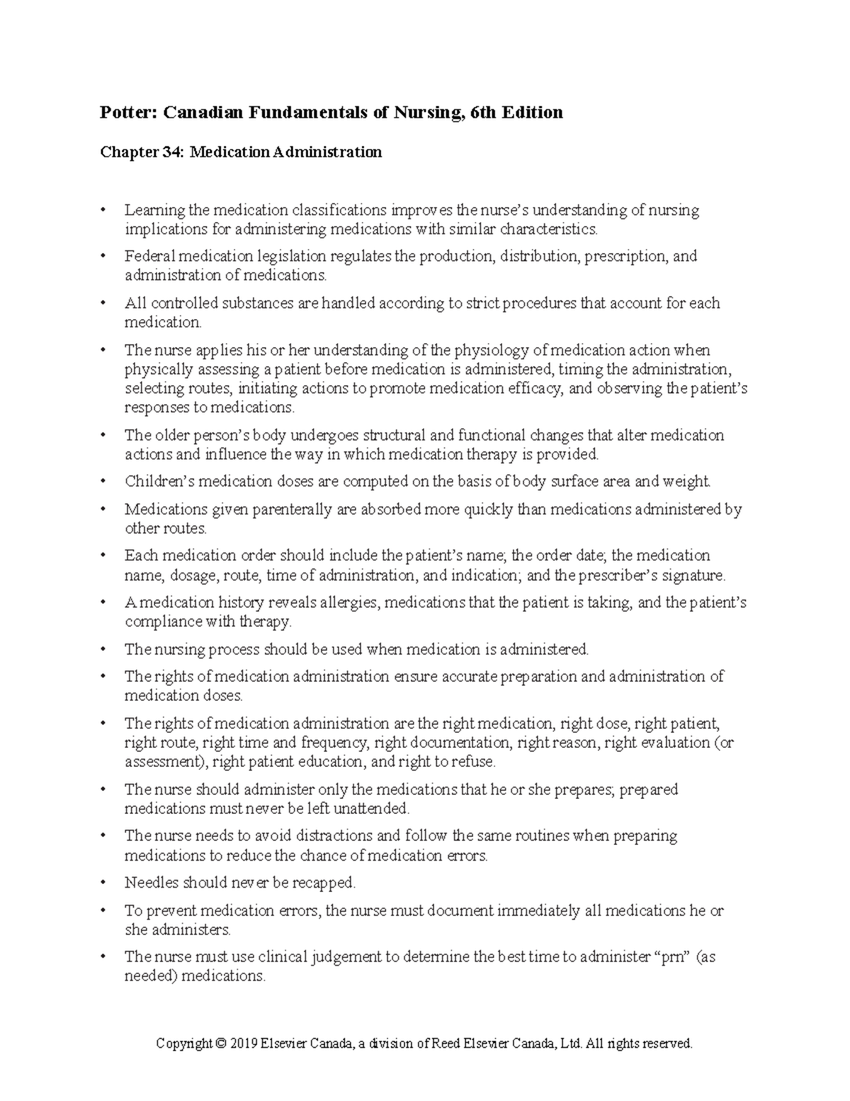 Chapter 034 - Medication Administration - Potter: Canadian Fundamentals ...
