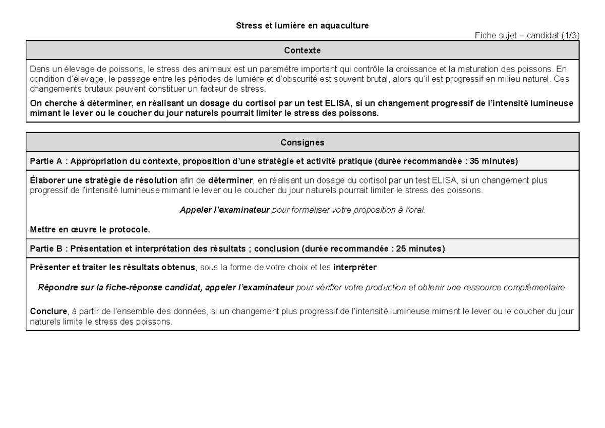 ECE 24 SVT 58 - Ece 2024 SVT - Stress et lumière en aquaculture Fiche