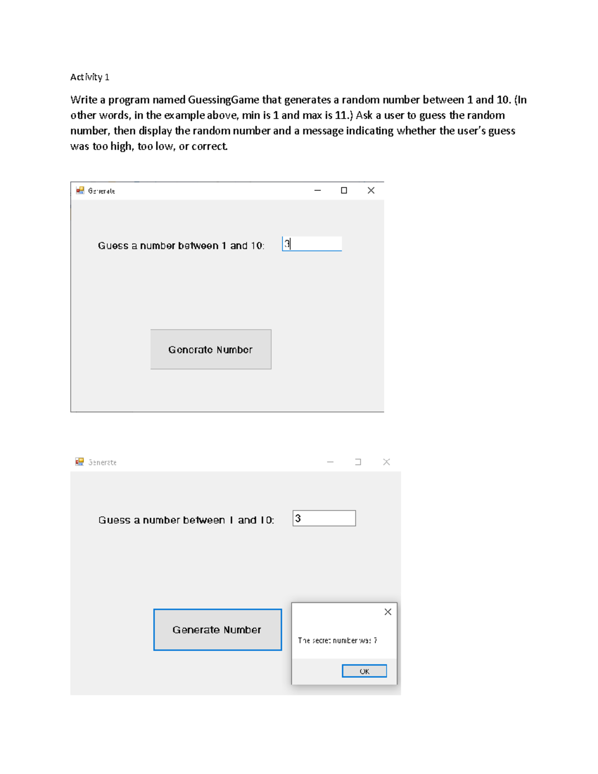 PRG 3A Virtual Class 04 Activity - Activity 1 Write a program named ...