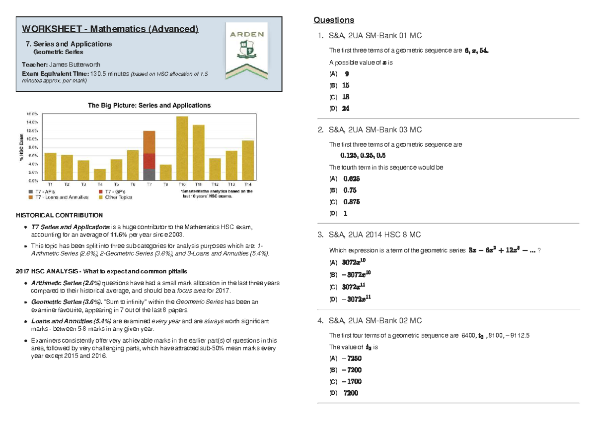 Geometric Series Quiz Part 1