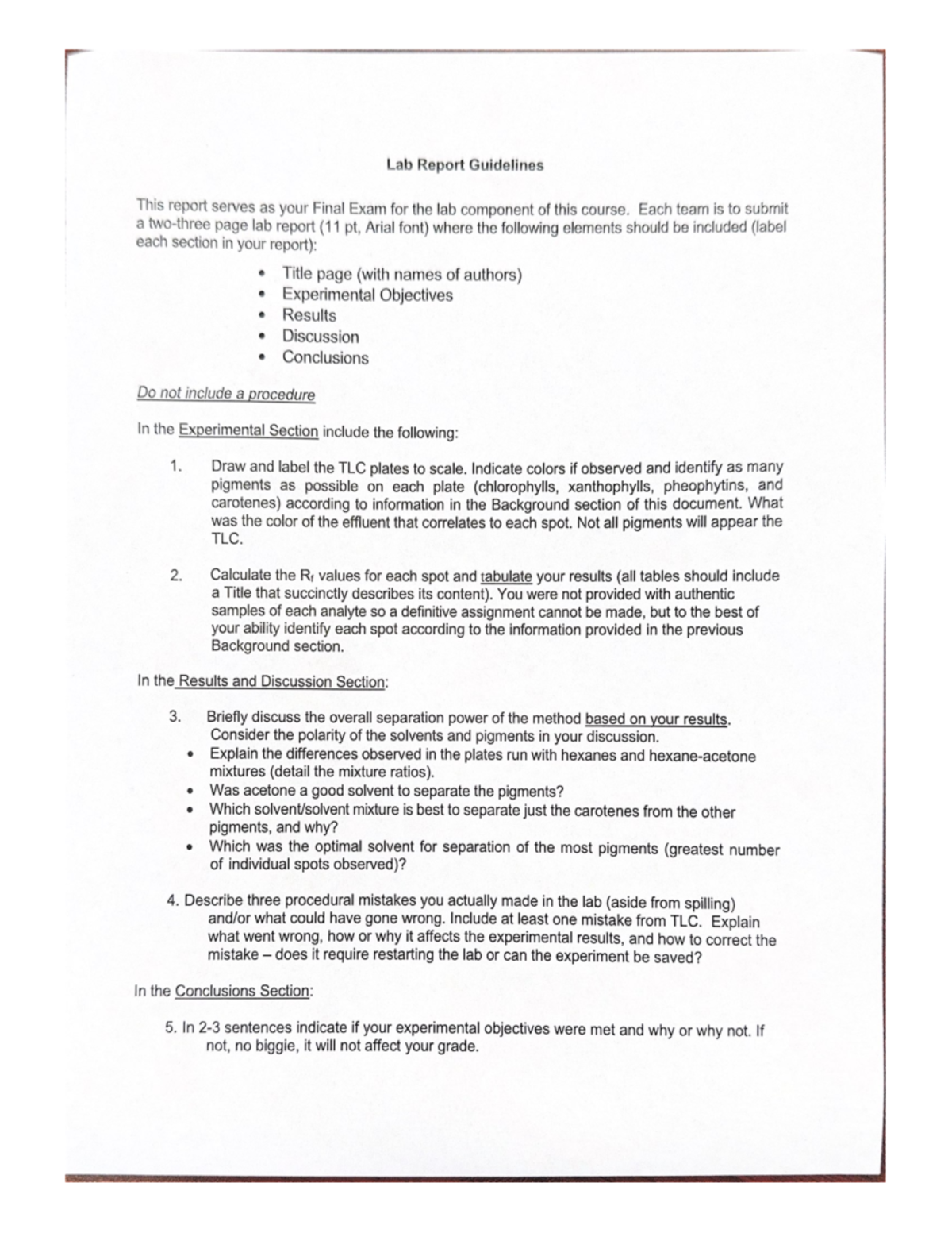 Lab Report Guidelines - CHEM 2010 - Studocu