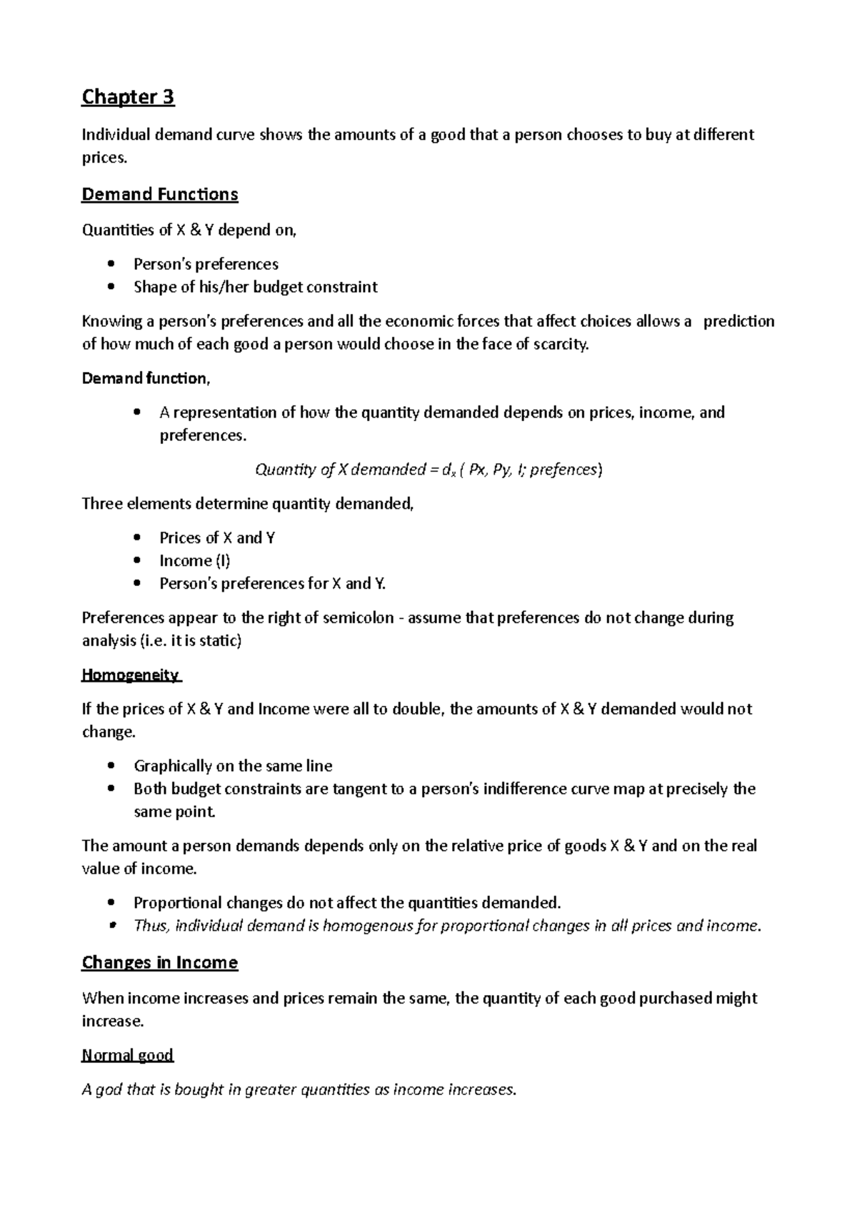 Chapter 3 - Chapter 3 Individual demand curve shows the amounts of a ...