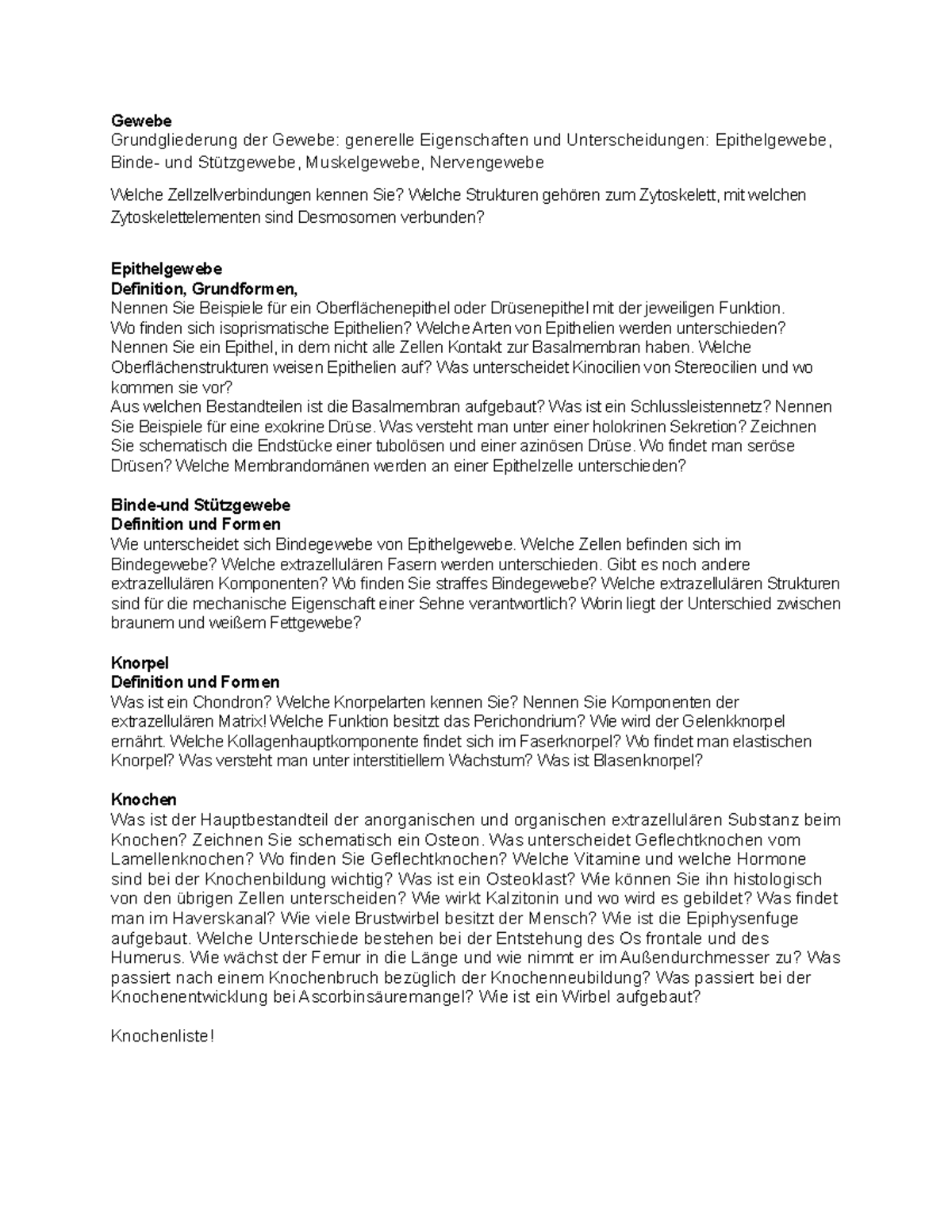 Soffkatalog Gewebe Muskel Anatomie Uni Tuebingen Studocu