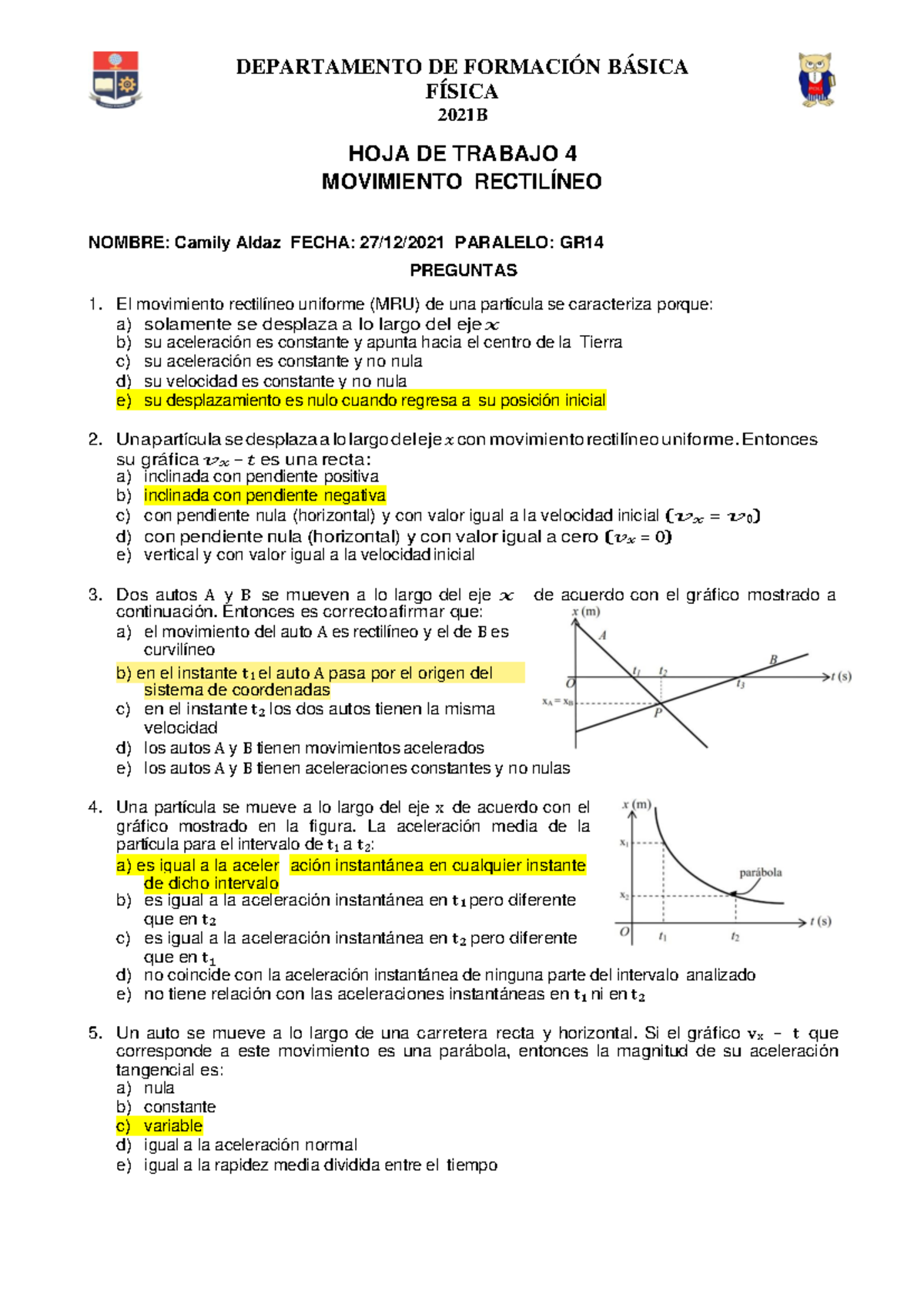 Trabajo 4 Fisica F SICA 2021B A Es Igual A La Aceler De Dicho 