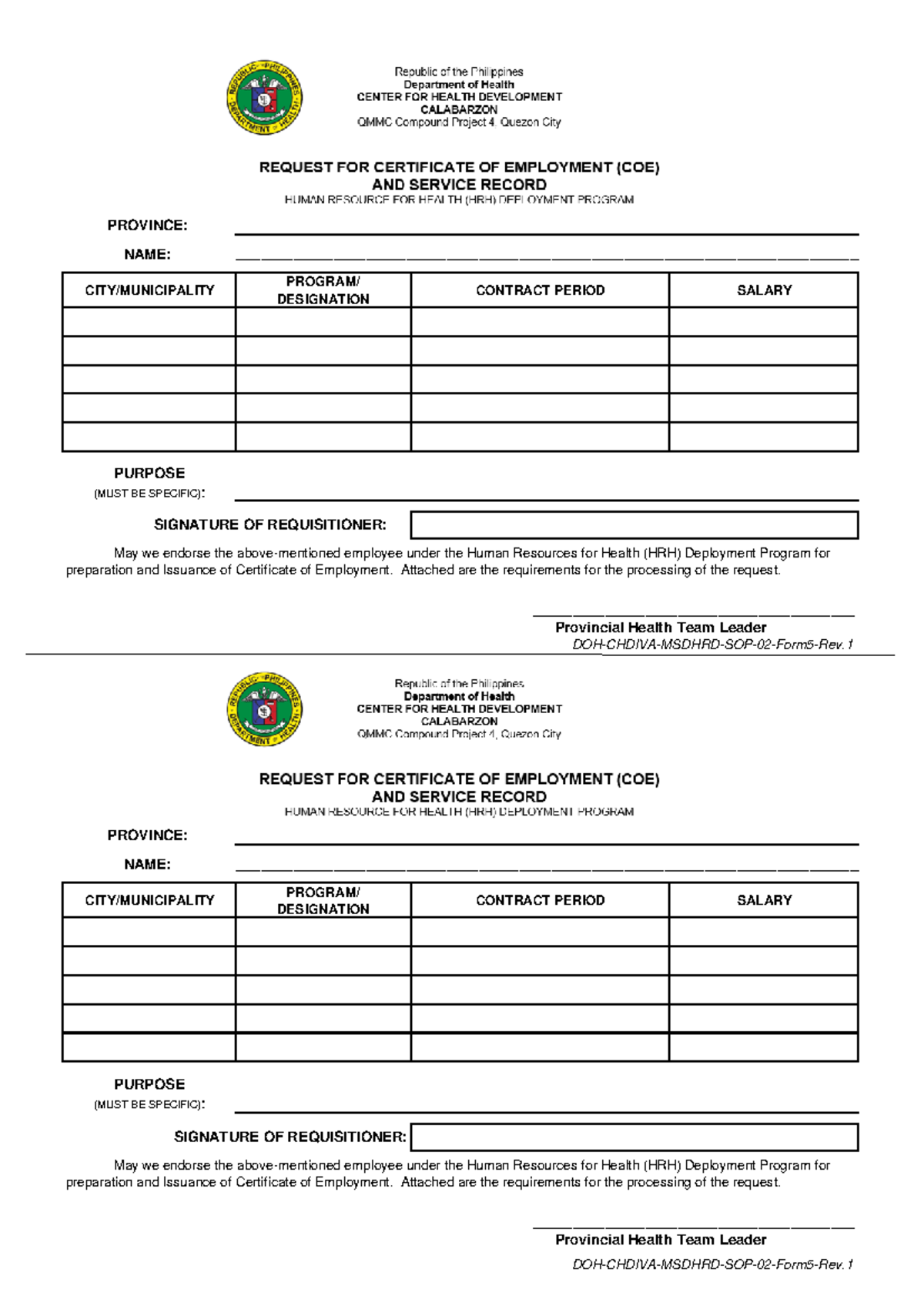 DEPARTMENT OF HEALTH PRIMARY CARE WORKERS’ CERTIFICATION PROGRAM ...