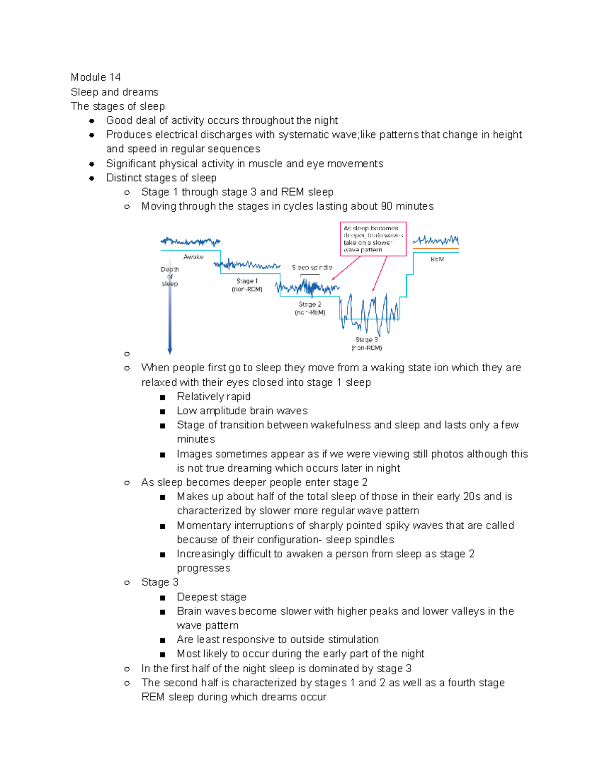 Section 4chap 5 sleep and dreams Module 14 Sleep and dreams The
