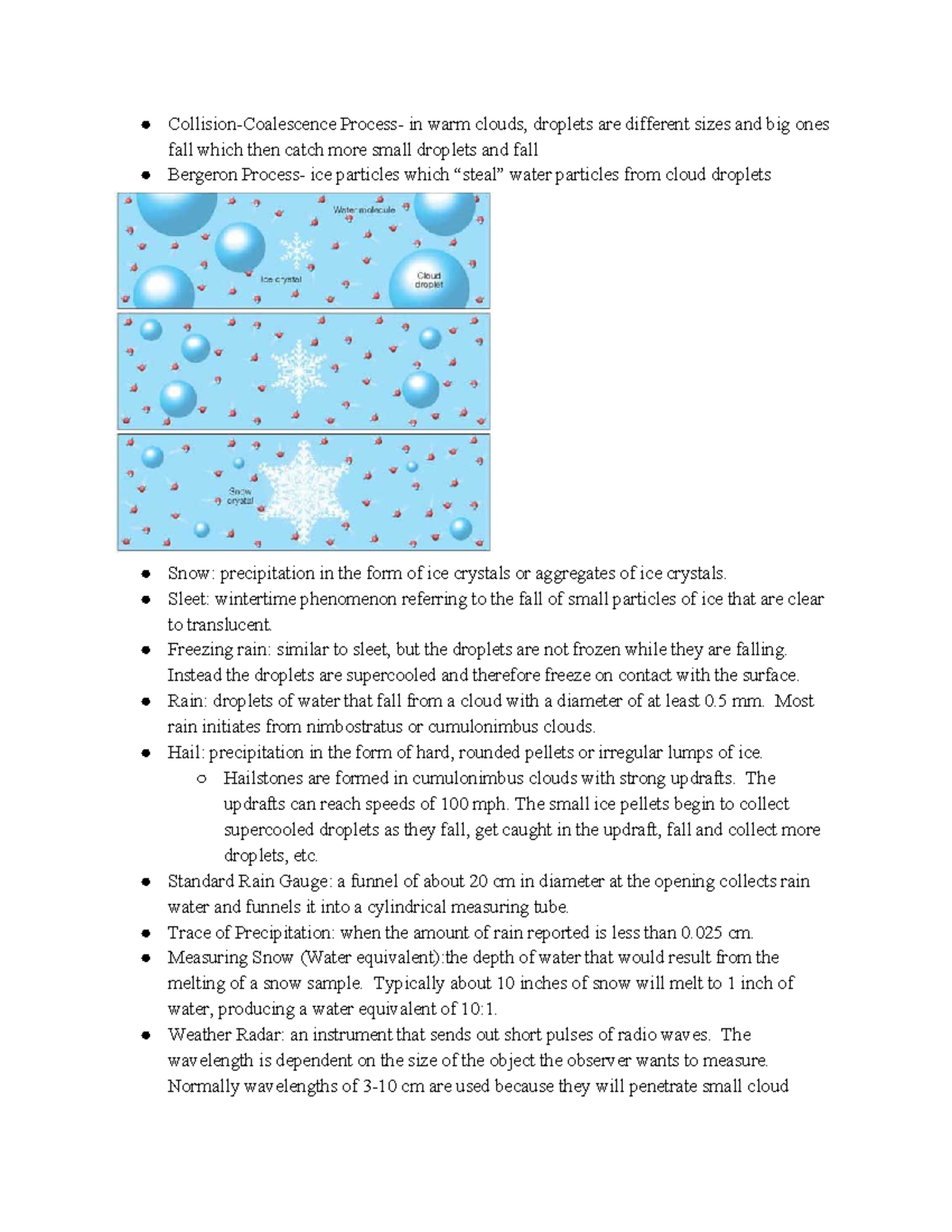 Precipitation Lecture notes 7 CollisionCoalescence Process in