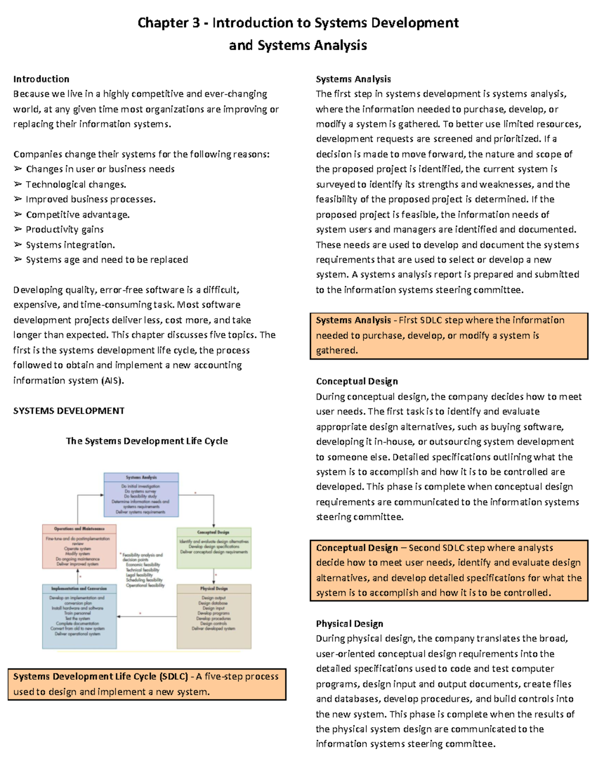 AIS 102B Chap 3 - Chapter 3 - Introduction to Systems Development and ...