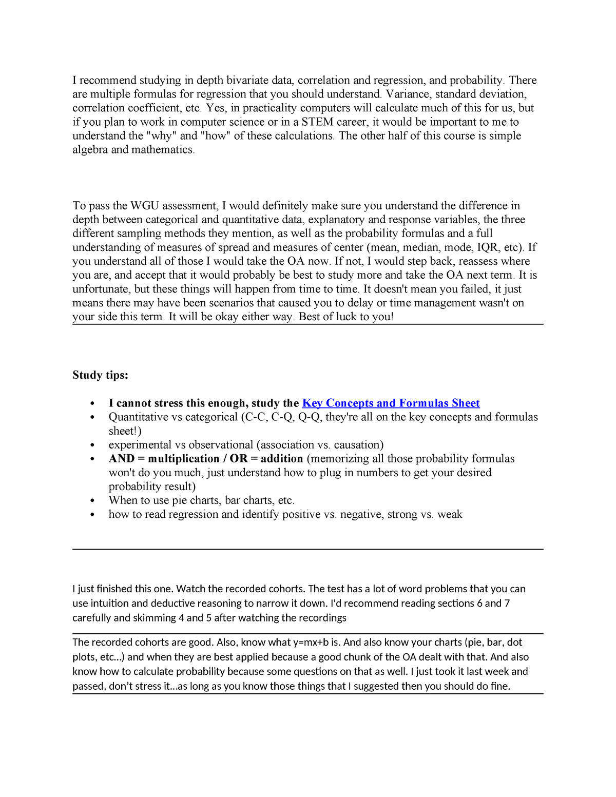 Applied probabbility - summary notes - I recommend studying in depth ...