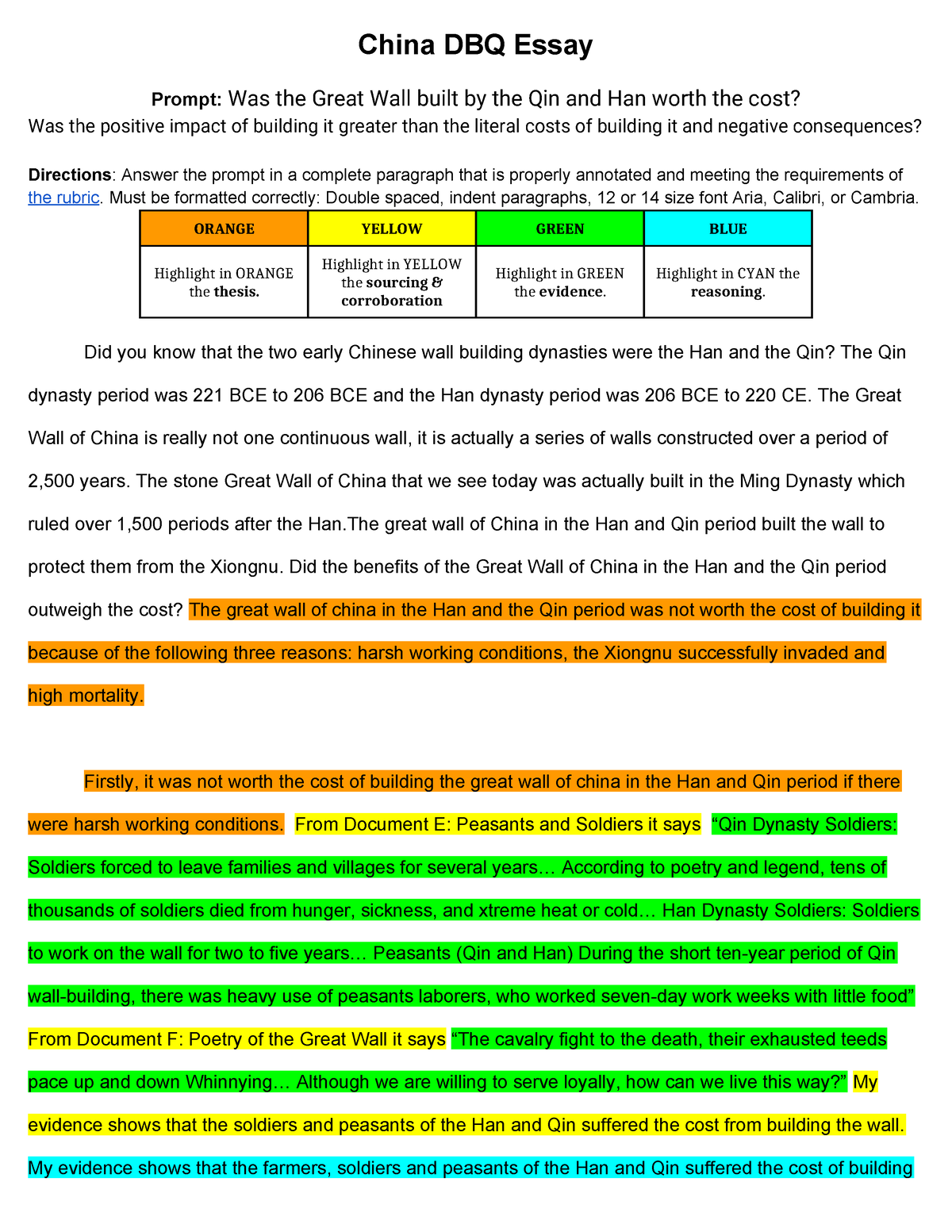 great wall of china dbq essay