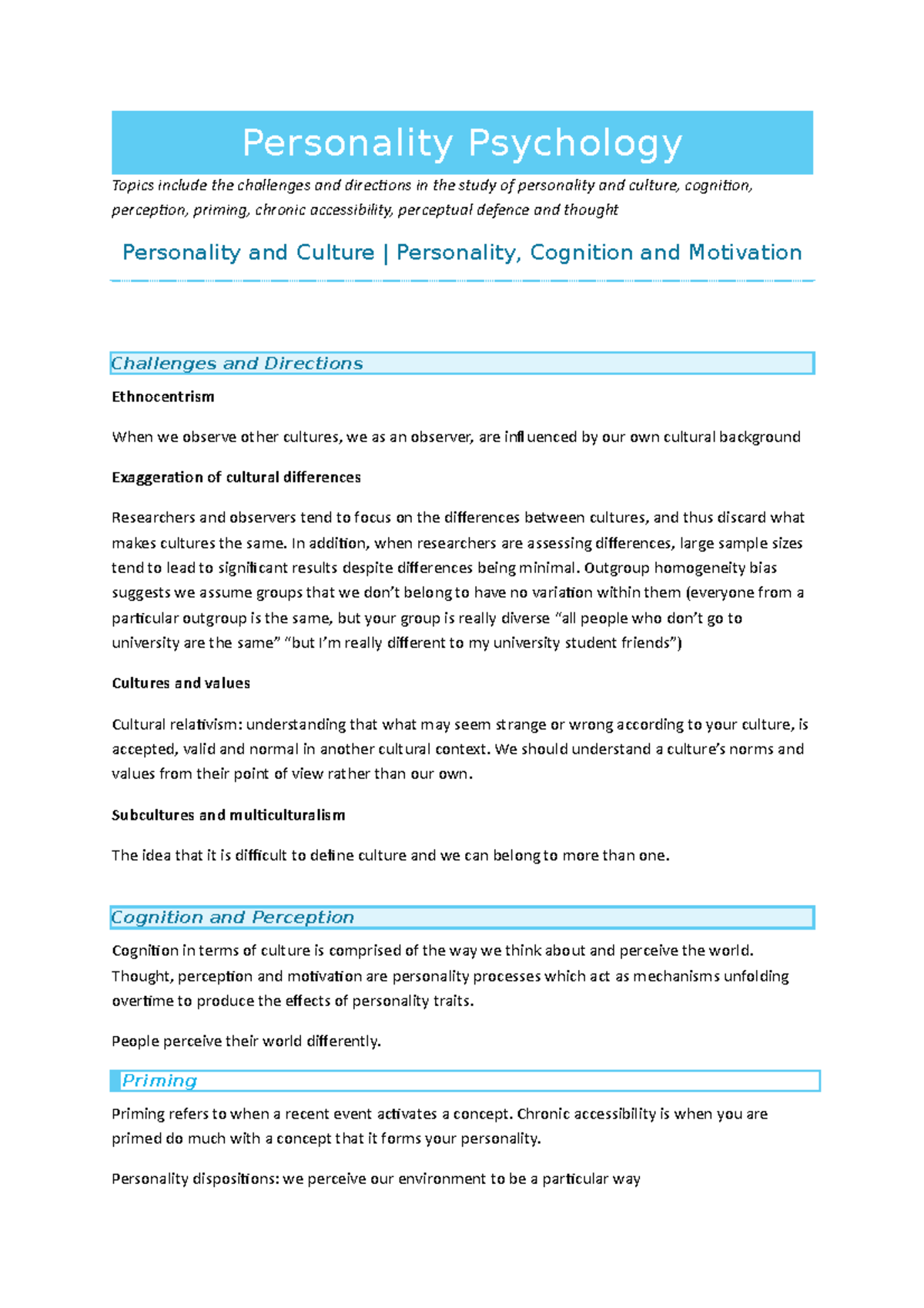 Personality Psychology 7 - Personality Psychology Topics include the ...